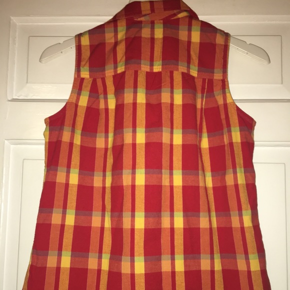 Eddie Bauer Plaid Sleeveless Blouse - Picture 4 of 5